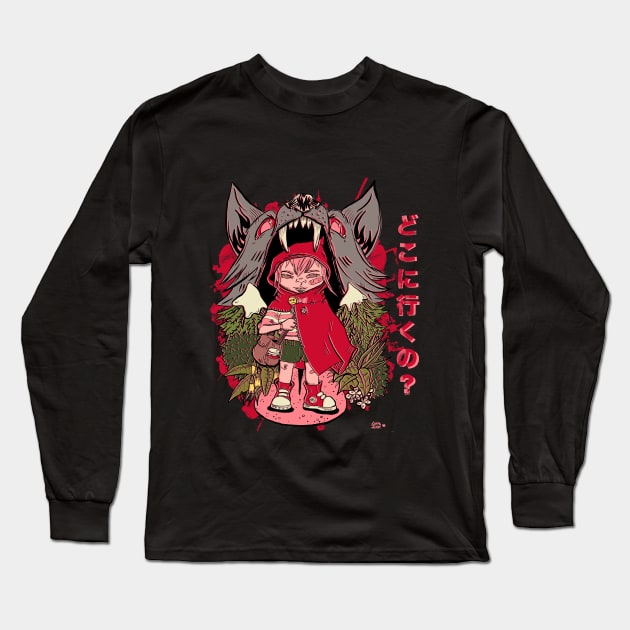 Little Red Riding Hood Long Sleeve T-Shirt by LumaInk